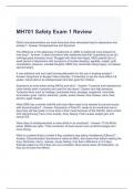 MH701 Safety Exam 1 Review Questions and Answers Graded A
