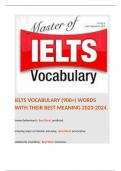 IELTS VOCABULARY (900+) WORDS WITH THEIR BEST MEANING 2023-2024. 