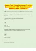 Oregon Real Estate Prelicense Practice | Questions with 100% Correct Answers | Verified | Latest Update 2024 | 22 Pages