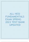ALL HESI FUNDAMENTALS EXAM SPRING 2023 TEST BANK UPDATED