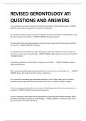 REVISED GERONTOLOGY ATI  QUESTIONS AND ANSWERS