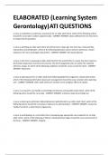 ELABORATED (Learning System  Gerontology)ATI QUESTIONS