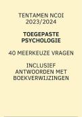 Oefen tentamen NCOI Toegepaste Psychologie - Module Sociale Psychologie 2023/2024 - vragen en antwoorden