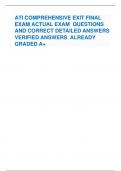 ATI COMPREHENSIVE EXIT FINAL EXAM ACTUAL EXAM QUESTIONS AND CORRECT DETAILED ANSWERS VERIFIED ANSWERS ALREADY GRADED A+