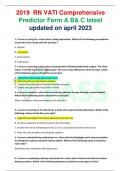 2019 RN VATI Comprehensive Predictor Form A B& C latest  updated on april 2023