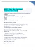 SCRN Exam Questions and Answers (Graded A) Complete solution graded A+