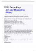     WWI Exam Prep  	Arts and Humanities History 