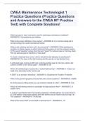 CWEA Maintenance Technologist 1 Practice Questions (Practice Questions and Answers to the CWEA MT Practice Test) with Complete Solutions!