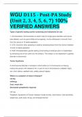 WGU D115 - Post-PA Study (Unit 2, 3, 4, 5, 6, 7) 100%  VERIFIED ANSWERS