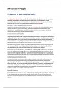 Samenvatting Differences between People - Probleem 5, leerjaar 1