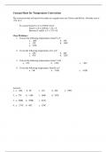 Concept Sheet Temperature Conversions