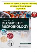 TEST BANK For Textbook of Diagnostic Microbiology, 6th Edition By Connie Mahon, All 41 Chapters Covered, Verified Latest Edition