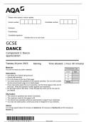 AQA  GCSE DANCE Component 2 Dance appreciation     Tuesday 20 June 2023