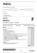 AQA GCSE BENGALI Foundation Tier	Paper 3 Reading  Monday 5 June 2023