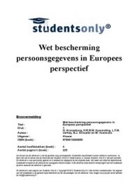 Samenvatting Wet bescherming persoonsgegevens in Europees perspectief