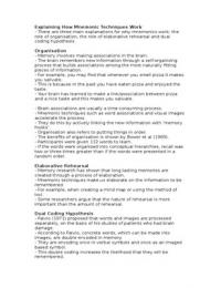 AS Level Cognitive Psychology - Explaining How Mnemonic Techniques Work