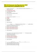 BIOL 141 Endocrine And Reproductive TEST QUESTIONS WITH ANSWERS 2023 A+