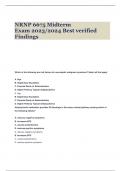 NRNP 6675 Midterm Exam 2023/2024 Best verified Findings