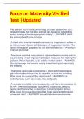 Focus on Maternity Verified  Test |Updated