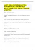 CLEP COLLEGE COMPOSITION CONVENTIONS OF STANDARD WRITTEN ENGLISH QUESTIONS AND ANSWERS