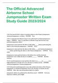 The Official Advanced  Airborne School  Jumpmaster Written Exam  Study Guide 2023/2024 