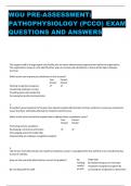 WGU PRE-ASSESSMENT:  PATHOPHYSIOLOGY (PCCO) EXAM  QUESTIONS AND ANSWERS