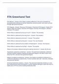 FFA Greenhand Test Questions and Answers