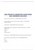 ABA SPE603 ELABORATED QUESTIONS  AND ANSWERS 2023/2024