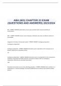 ABA (603) CHAPTER 23 EXAM  (QUESTIONS AND ANSWERS) 2023/2024