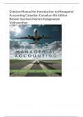 Solution Manual for Introduction to Managerial  Accounting Canadian Canadian 4th Edition  Brewer Garrison Noreen Kalagnanam  Vaidyanathan