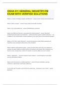 OSHA 511 GENERAL INDUSTRY-FM EXAM WITH VERIFIED SOLUTIONS