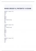 NIHSS GROUP A -PATIENTS 1-6 EXAM WITH CORRECT ANSWERS