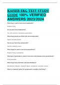 KAISER EKG TEST STUDY GUIDE 100% VERIFIED  ANSWERS 2023/2024