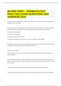 BOARD PREP – DERMATOLOGY PRACTICE EXAM QUESTIONS AND ANSWERS 2024|GUARANTEED SUCCESS