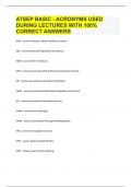 ATSEP BASIC - ACRONYMS USED DURING LECTURES WITH 100% CORRECT ANSWERS|GUARANTEED SUCCESS