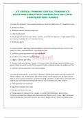 ATI CRITICAL THINKING /CRITICAL THINKING ATI PROCTORED EXAM LATEST VERSION 2023-2024 | REAL EXAM QUESTIONS | AGRADE