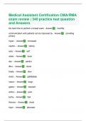 Medical Assistant Certification CMA/RMA exam review | 340 practice test question and Answers