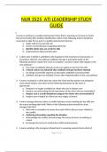 NUR 3525  ATI LEADERSHIP STUDY GUIDE