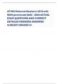 ATI RN Maternal Newborn 2019 with NGN (proctored) 2023 - 2024 ACTUAL EXAM QUESTIONS AND CORRECT DETAILED ANSWERS ANSWERS ALREADY GRADED A+