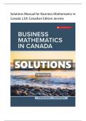 Solutions Manual for Business Mathematics In Canada 11th Canadian Edition Jerome