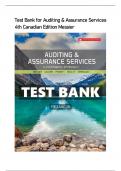 Test Bank for Auditing & Assurance Services 4th Canadian Edition Messier