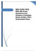 MED SURG HESI BSN 266 Exam Questions and Answers (Complete Study Guide) (100% Guaranteed Pass)2024