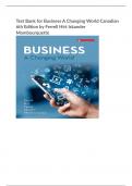 Test Bank for Business A Changing World Canadian  6th Edition by Ferrell Hirt Iskander  Mombourquette