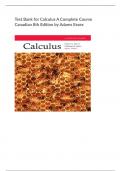 Test Bank for Calculus A Complete Course Canadian 8th Edition by Adams Essex