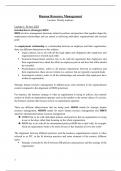 Comprehensive Human Resource Management College Notes + Practice Test (Grade 7.5)