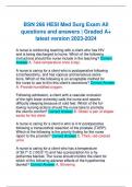 BSN 266 HESI Med Surg Exam All questions and answers | Graded A+ latest version 