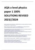 AQA a level physics paper 1 100%  SOLUTIONS REVISED  2023//2024 