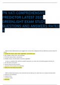 PN VATI COMPREHENSIVE  PREDICTOR LATEST 2023  GREENLIGHT EXAM STUDY  QUESTIONS AND ANSWERS RATED 