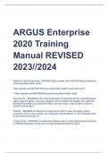 ARGUS Enterprise  2020 Training  Manual REVISED 2023//2024 