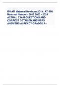 RN ATI Maternal Newborn 2019 / ATI RN Maternal Newborn 2019 2023 - 2024 ACTUAL EXAM QUESTIONS AND CORRECT DETAILED ANSWERS ANSWERS ALREADY GRADED A+